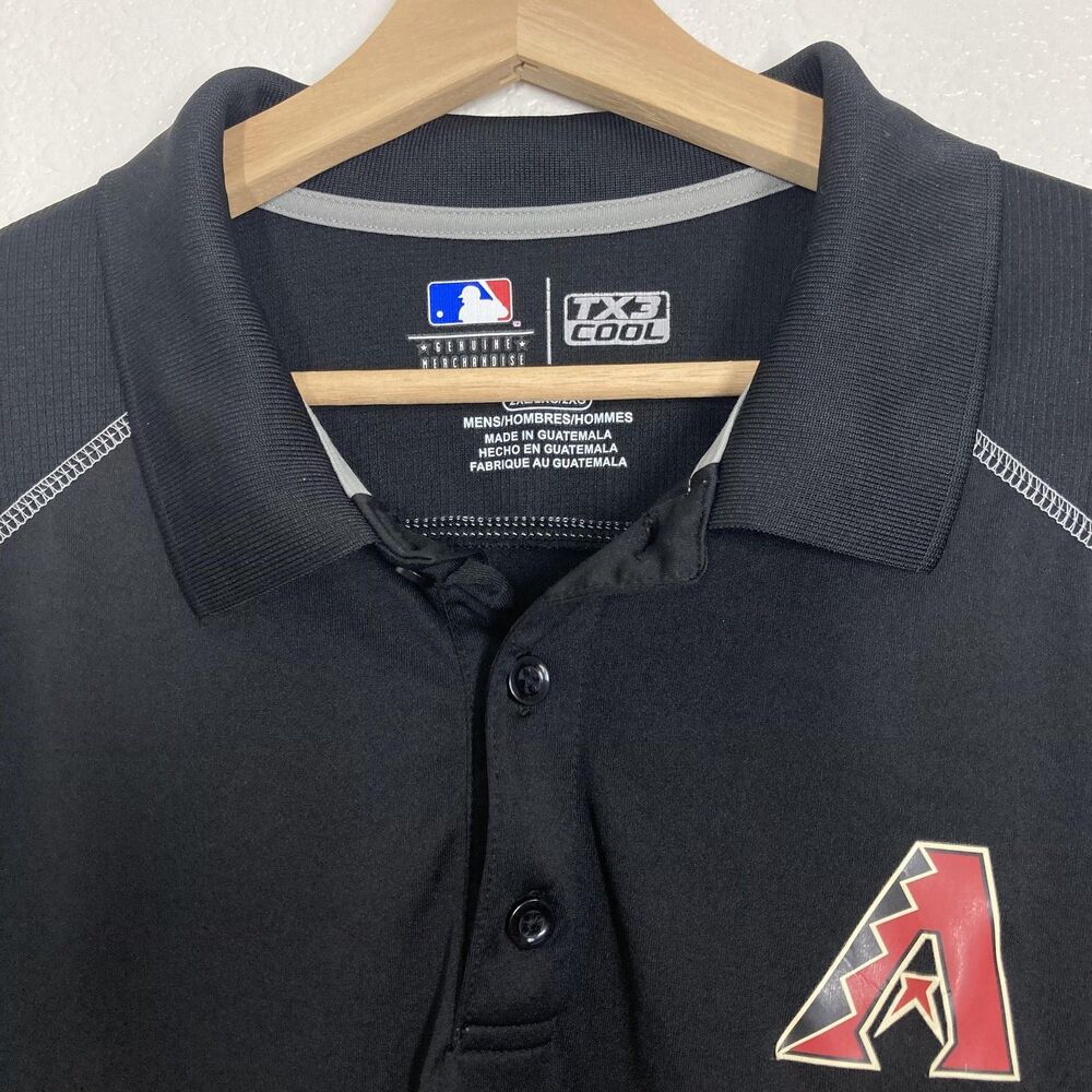 Arizona Diamondbacks Shirt Mens 2XL Black MLB Baseball Polo TX3 Cool Polyester - Picture 6 of 16
